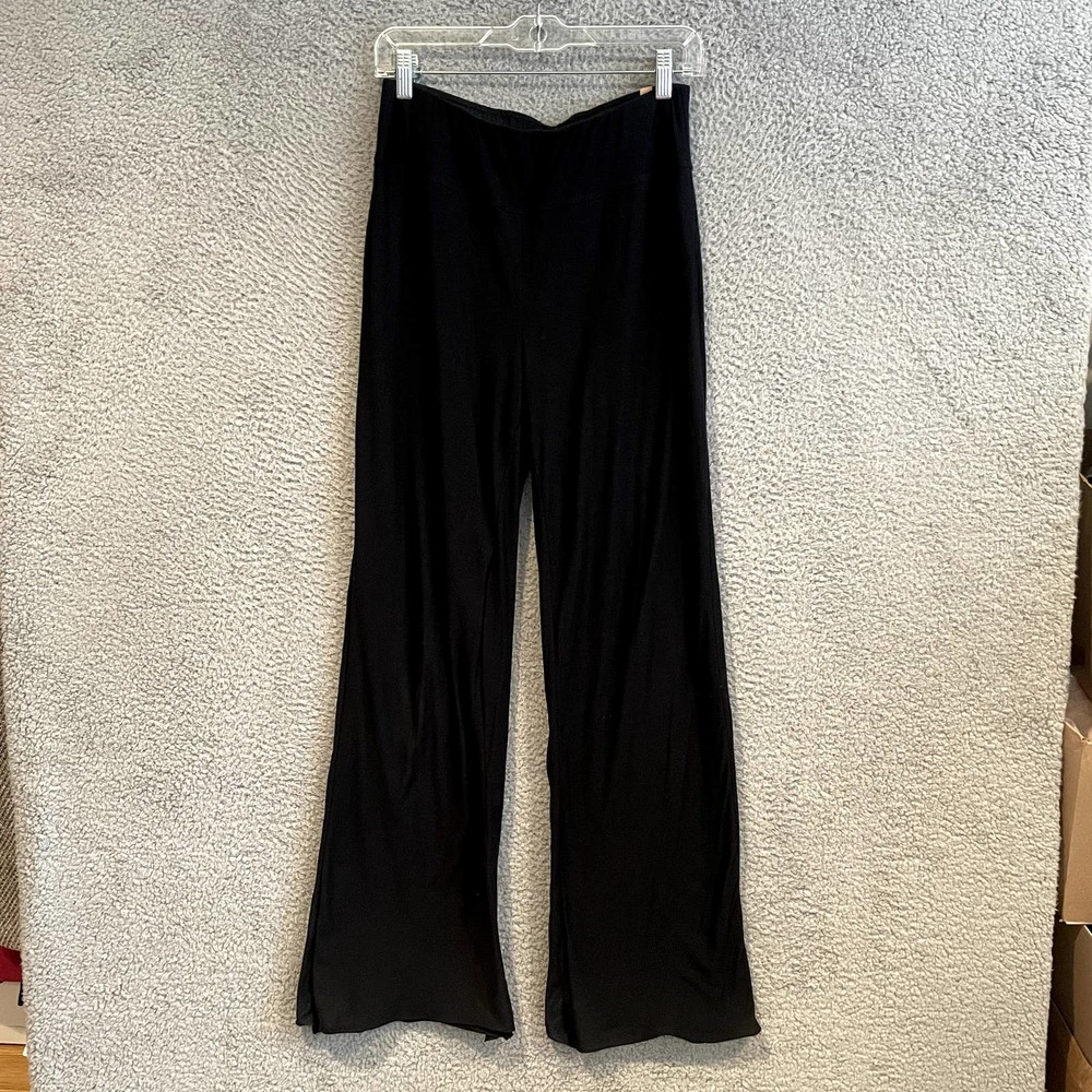 Lunya Cool High Rise Pant Black Wide Leg Luxe Casual Basics - MEDIUM